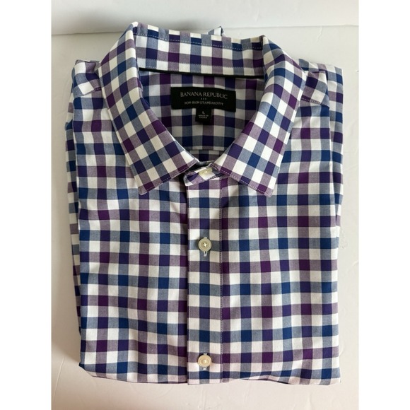 Banana Republic Lot Of 3 Button Down Shirts Large Cotton Long Sleeve Career - Picture 2 of 4